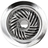 Linkasink - Herringbone Disposal Flange with Decorative Basket Strainer Stopper - Polished Hammered Finish