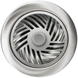 Linkasink - Herringbone Disposal Flange with Decorative Basket Strainer Stopper - Satin Smooth Finish