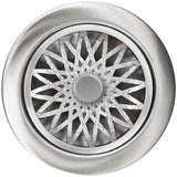 Linkasink - Star Disposal Flange with Decorative Basket Strainer Stopper - Satin Hammered Finish