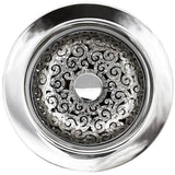Linkasink - Swirl Disposal Flange with Decorative Basket Strainer Stopper - Polished Hammered Finish