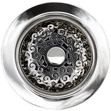 Linkasink - Swirl Disposal Flange with Decorative Basket Strainer Stopper - Polished Smooth Finish