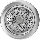 Linkasink - Swirl Disposal Flange with Decorative Basket Strainer Stopper - Satin Hammered Finish