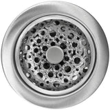 Linkasink - Loop Disposal Flange with Decorative Basket Strainer Stopper - Satin Hammered Finish