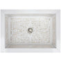 Linkasink - Rectangular Floral - White Marble with Mother of Pearl Inlay