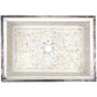 Linkasink - Rectangular Floral - White Marble with Mother of Pearl Inlay