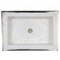 Linkasink - Rectangular Graphic - White Marble with Mother of Pearl Inlay