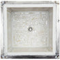 Linkasink - Square Floral - White Marble with Mother of Pearl Inlay