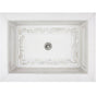Linkasink - Rectangular Laurel - White Marble with Mother of Pearl Inlay