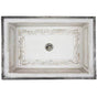 Linkasink - Rectangular Laurel - White Marble with Mother of Pearl Inlay