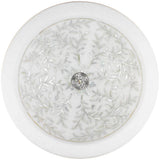 Linkasink - Round Floral - White Marble with Mother of Pearl Inlay