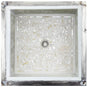 Linkasink - Large Square Floral - White Marble with Mother of Pearl Inlay