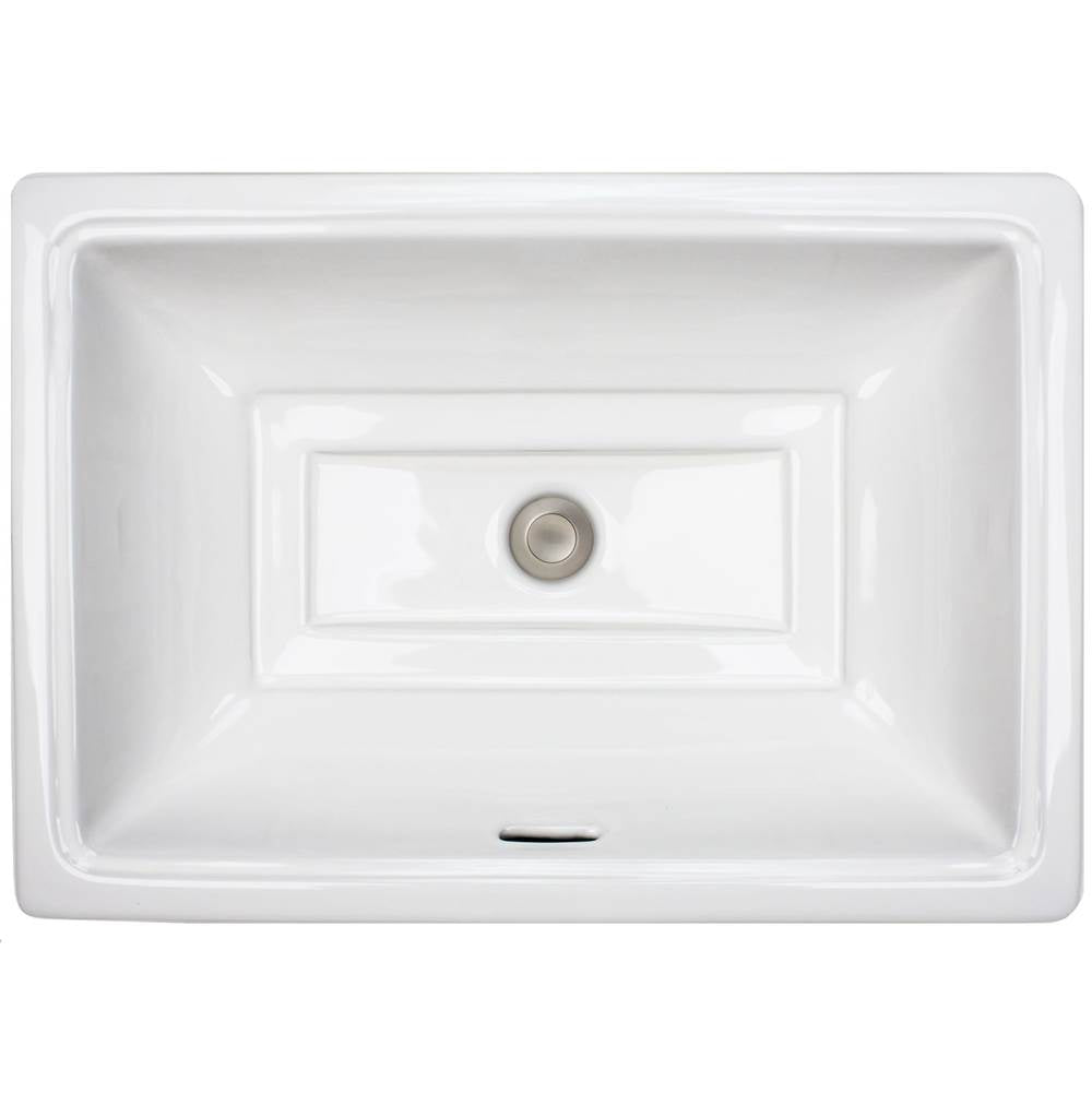 Linkasink - Rectangular White Porcelain - White Glaze