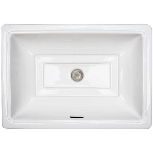 Linkasink - Rectangular White Porcelain - White Glaze
