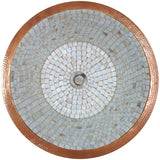 Linkasink - Unfinished Copper Rim with Tile Pattern and Color Options - Unfinished Copper Rim