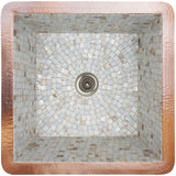 Linkasink - Unfinished Copper Rim with Tile Pattern and Color Options - Unfinished Copper Rim