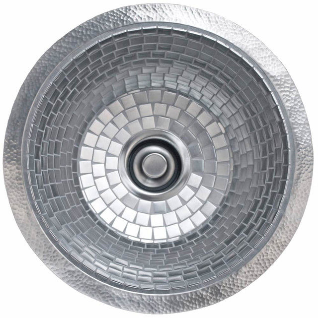 Linkasink - Satin Nickel with Stainless Steel Mosaic Tile Interior - Satin Nickel