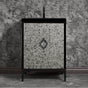 Linkasink - Mother of Pearl 24'' Wide Black Vanity with Satin Black Arabesque Pull and Hardware, 24'' x 22'' x 33.5'' (without vanity top) - Black with Black Hardware