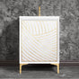 Linkasink - Lateen 24'' Wide White Vanity with Hand Applied Metal Leaf and Polished Brass Hardware, 24'' x 22'' x 33.5'' (without vanity top) - White with Polished Brass Hardware