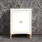 Linkasink - Linea with 3'' Polished Brass Star Hardware, 24'' Wide Vanity, White, 24'' x 22'' x 33.5'' (without vanity top) - Polished Brass