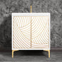 Linkasink - Lateen 30'' Wide White Vanity with Hand Applied Metal Leaf and Polished Brass Hardware - White with Polished Brass Hardware