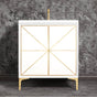 Linkasink - Divergence 30'' Wide White Vanity with Hand Applied Metal Leaf and Polished Brass Hardware - White with Polished Brass Hardware