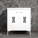 Linkasink - Frame 30'' Wide White Vanity with Polished Nickel Deco Grate and Legs - White with Polished Nickel Hardware