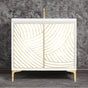 Linkasink - Lateen 36'' Wide White Vanity with Hand Applied Metal Leaf and Polished Brass Hardware - White with Polished Brass Hardware