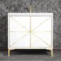 Linkasink - Divergence 36'' Wide White Vanity with Hand Applied Metal Leaf and Polished Brass Hardware - White with Polished Brass Hardware
