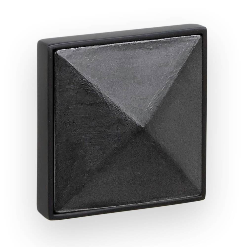 3'' Artisan Glass Prism Vanity Hardware, Small Square with Black Prism