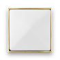 Linkasink - 3'' Artisan Glass Prism Vanity Hardware, Small Square with White Prism - Polished Brass with White Prism Glass