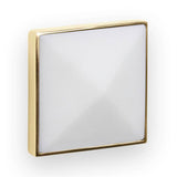 DIVERGENCE with Artisan Glass Hardware 30'' Wide Vanity, White, Polished Brass Hardware, 30'' x 22'' x 33.5'' (without vanity top)