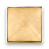 Linkasink - 3'' Artisan Glass Prism Vanity Hardware, Small Square with 'glomis1/2 Prism - Polished Brass with Eglomise Prism Glass