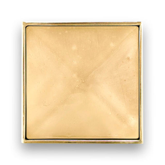 Linkasink - 3'' Artisan Glass Prism Vanity Hardware, Small Square with 'glomis1/2 Prism - Polished Brass with Eglomise Prism Glass