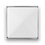 Linkasink - 3'' Artisan Glass Prism Vanity Hardware, Small Square with White Prism - Polished Nickel with White Prism Glass