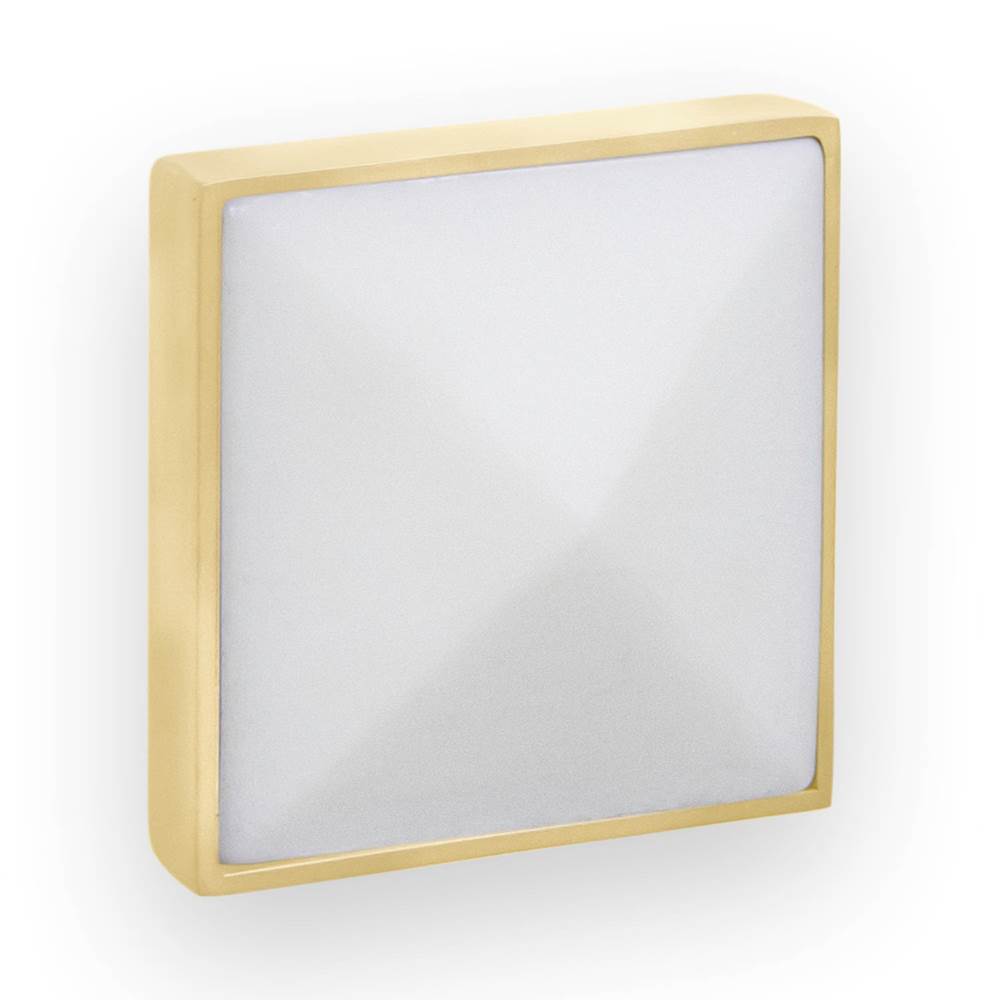 DIVERGENCE with Artisan Glass Hardware 30'' Wide Vanity, White, Polished Brass Hardware, 30'' x 22'' x 33.5'' (without vanity top)