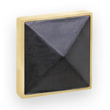 DIVERGENCE with Artisan Glass Hardware 36'' Wide Vanity, Black, Polished Brass Hardware, 36'' x 22'' x 33.5'' (without vanity top)