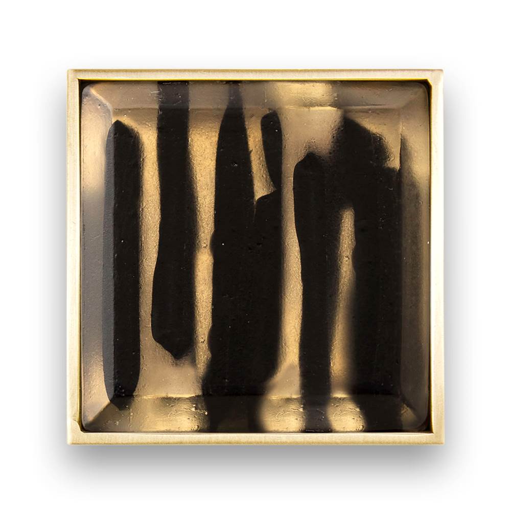 Mother of Pearl with 3'' Black Tiger Artisan Glass Prism, 24'' Wide Vanity, Black, Satin Brass Hardware with White Glass, 24'' x 22'' x 33.5'' (without vanity top)