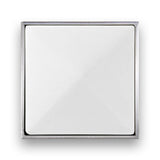 Linkasink - 3'' Artisan Glass Prism Vanity Hardware, Small Square with White Prism - Satin Nickel with White Prism Glass