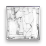 Linkasink - 3'' Artisan Glass Prism Vanity Hardware, Small Square with White Tiger Prism - Satin Nickel with White Tiger Prism Glass