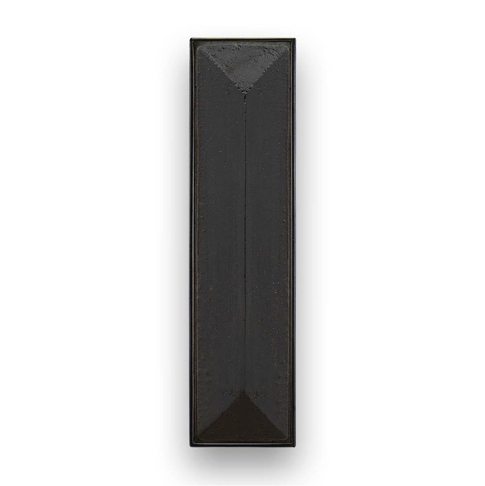 Linkasink - 8'' Artisan Glass Prism Vanity Hardware, Small Rectangle with Black Prism - Matte Black with Black Prism Glass