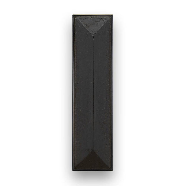 Linkasink - 8'' Artisan Glass Prism Vanity Hardware, Small Rectangle with Black Prism - Matte Black with Black Prism Glass