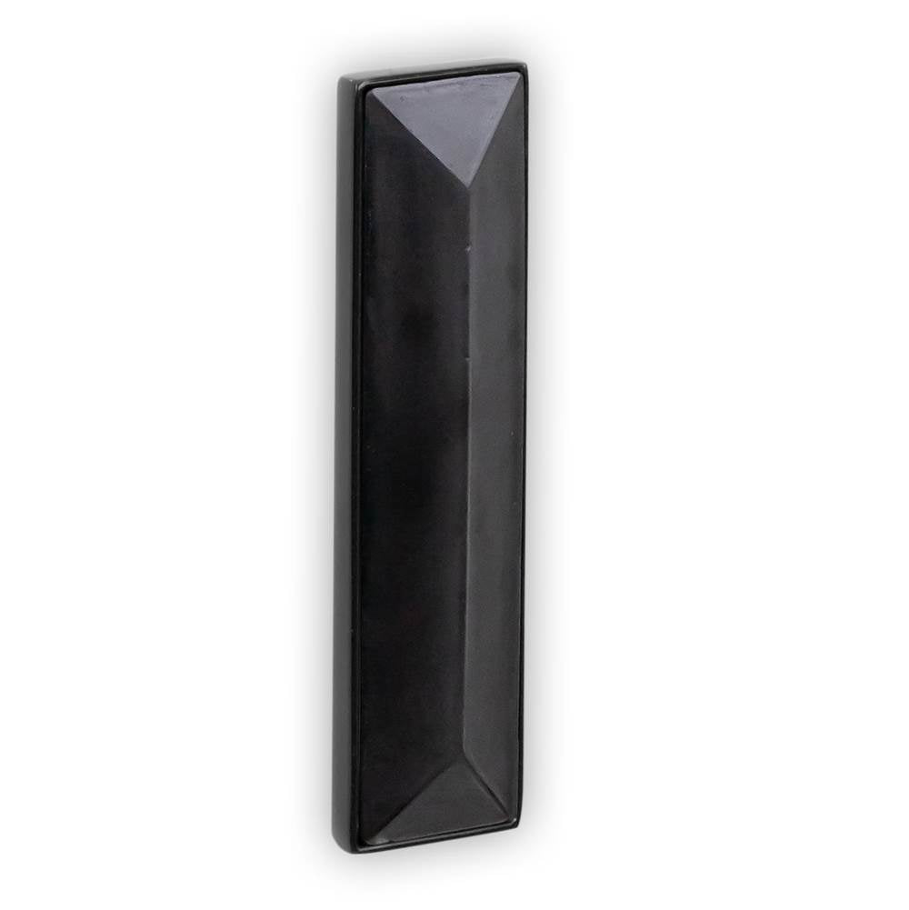 8'' Artisan Glass Prism Vanity Hardware, Small Rectangle with Black Prism
