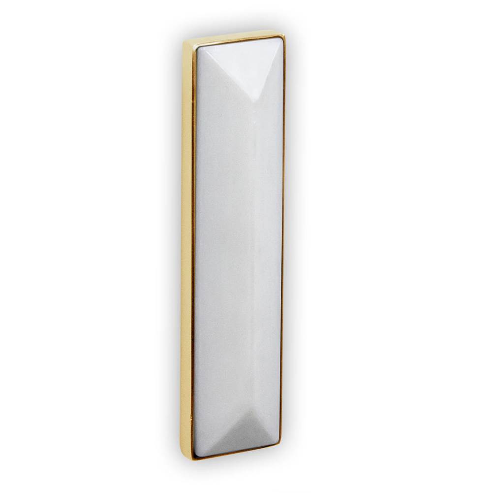 LINEA with 8'' Artisan Glass Prism Hardware 24'' Wide Vanity, White, Polished Brass Hardware, 24'' x 22'' x 33.5'' (without vanity top)