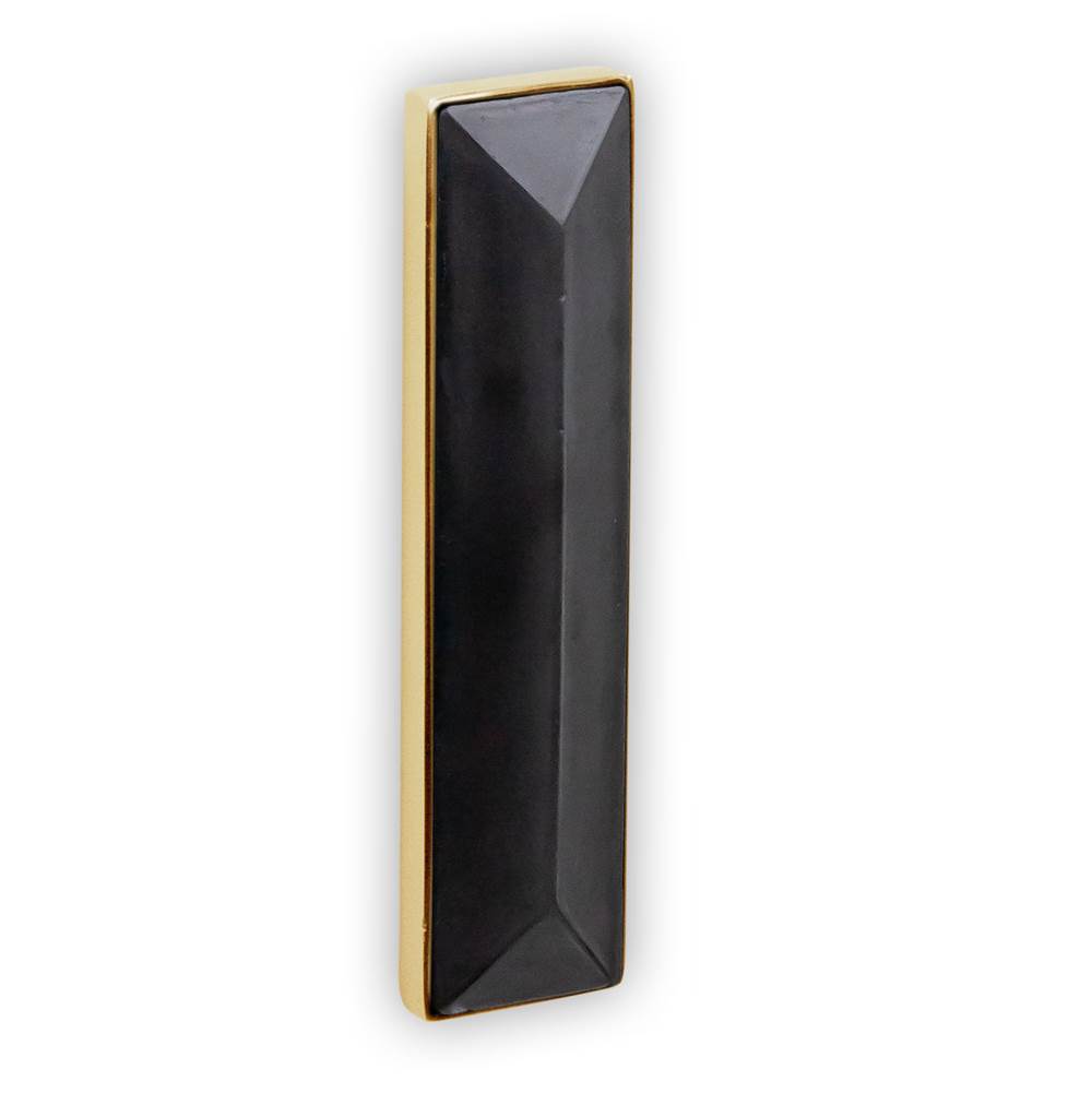 TUXEDO with 8'' Artisan Glass Prism Hardware 36'' Wide Vanity, Black, Polished Brass Hardware, 36'' x 22'' x 33.5'' (without vanity top)