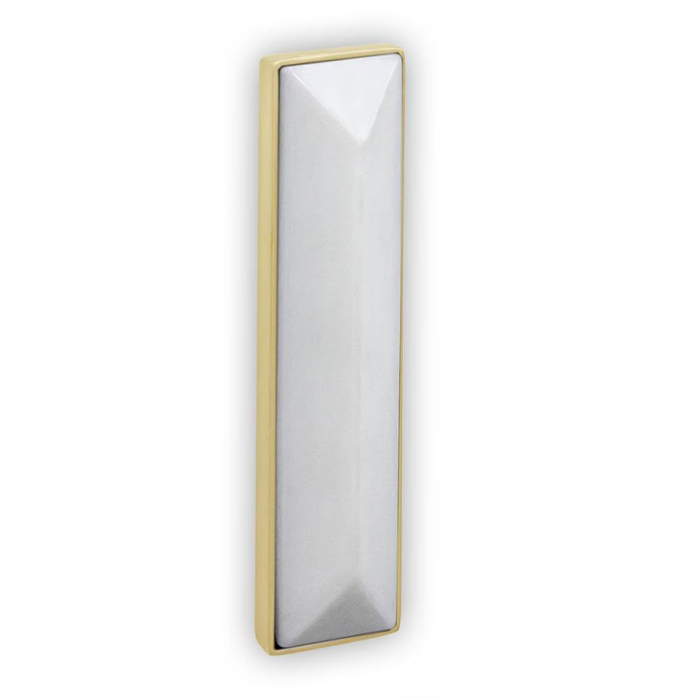 TUXEDO with 8'' Artisan Glass Prism Hardware 24'' Wide Vanity, White, Polished Brass Hardware, 24'' x 22'' x 33.5'' (without vanity top)