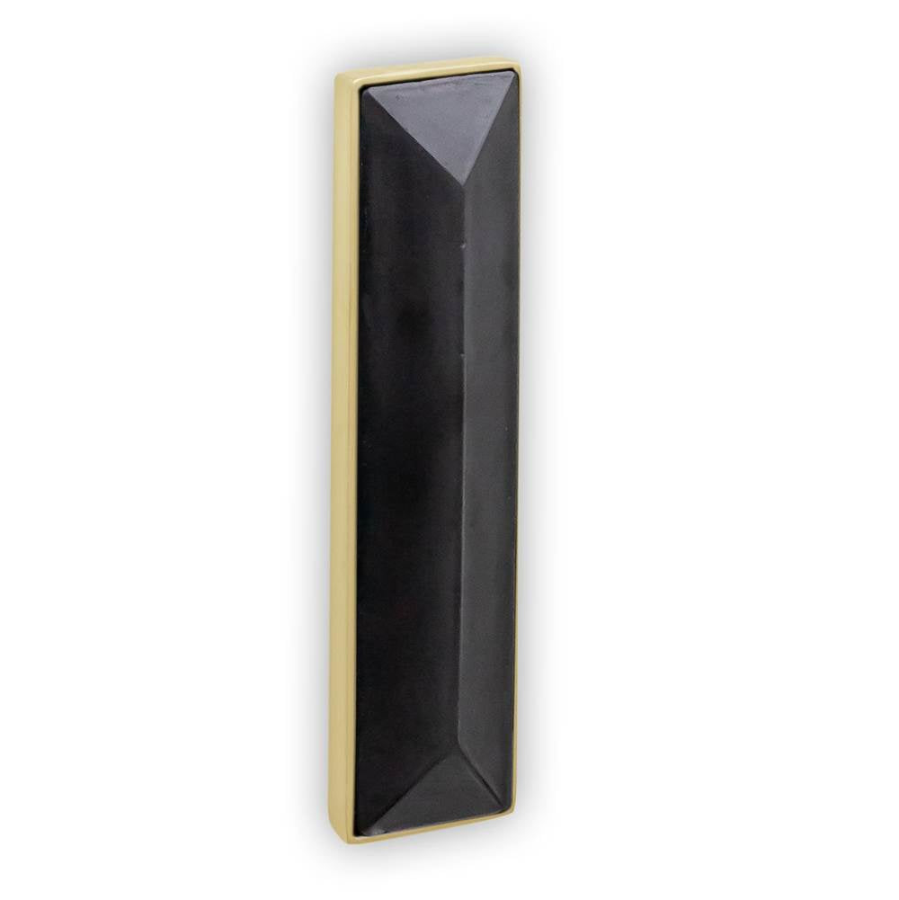 MOTHER OF PEARL with 8'' Artisan Glass Prism Hardware 30'' Wide Vanity, Black, Polished Brass Hardware, 30'' x 22'' x 33.5'' (without vanity top)