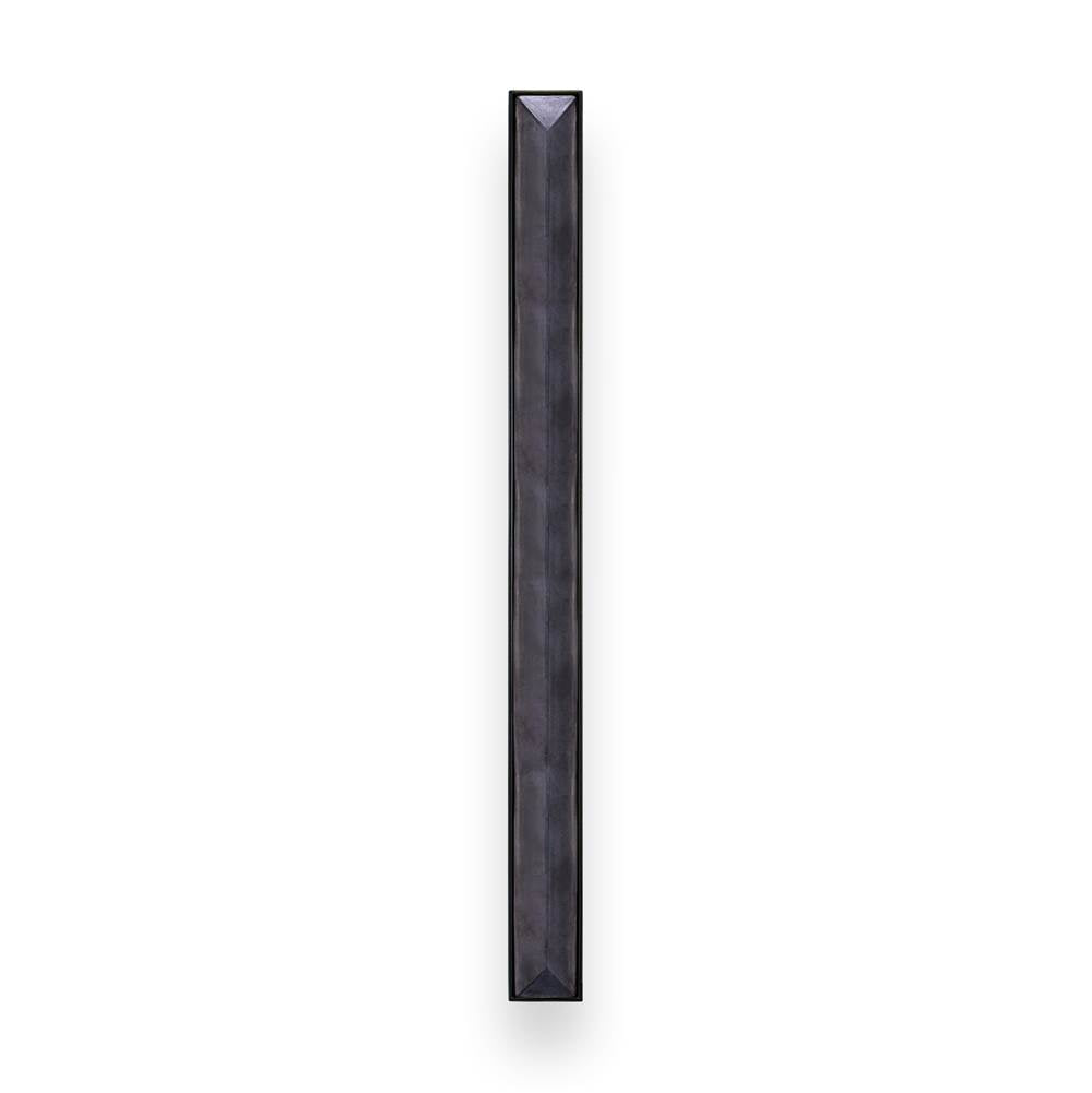 Linkasink - 18'' Artisan Glass Prism Vanity Hardware, Large Rectangle with Black Prism - Matte Black with Black Prism Glass