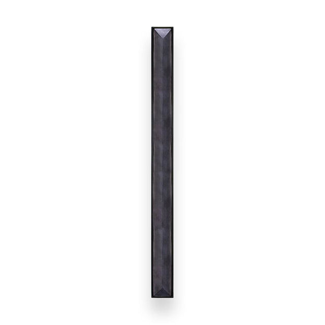 Linkasink - 18'' Artisan Glass Prism Vanity Hardware, Large Rectangle with Black Prism - Matte Black with Black Prism Glass
