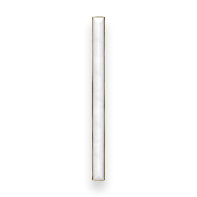 Linkasink - 18'' Artisan Glass Prism Vanity Hardware, Large Rectangle with White Prism - Polished Brass with White Prism Glass