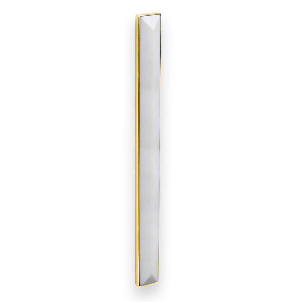 MOTHER OF PEARL with 18'' Artisan Glass Prism Hardware 36'' Wide Vanity, White, Polished Brass Hardware, 36'' x 22'' x 33.5'' (without vanity top)